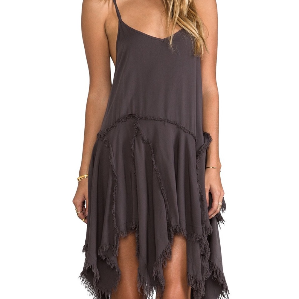 Free people frayed brown dress
